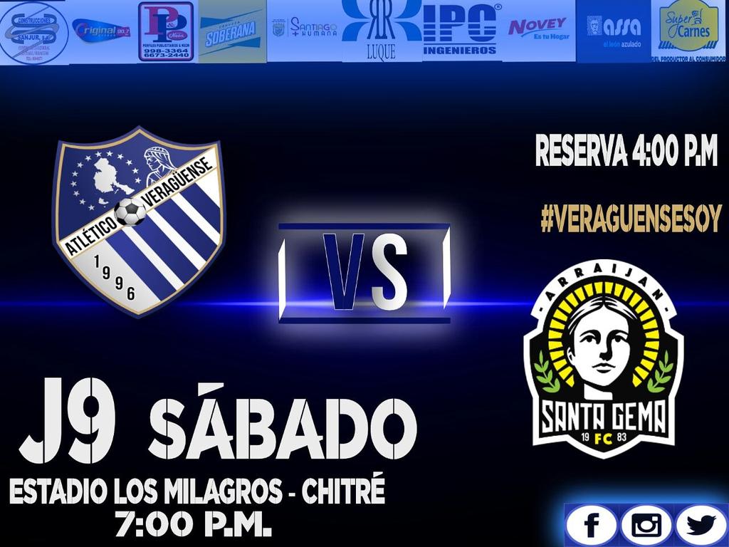 ¡PRÓXIMO PARTIDO!
Atlético Veragüense 🆚 Santa Gema
📆Fecha: Sábado 24 de Febrero
🏟Estadio: Los Milagros
⏰ Hora: 700 pm. 
#Veraguas #Panama #SDAV #VeraguenseSoy #ElPropositoSigue
