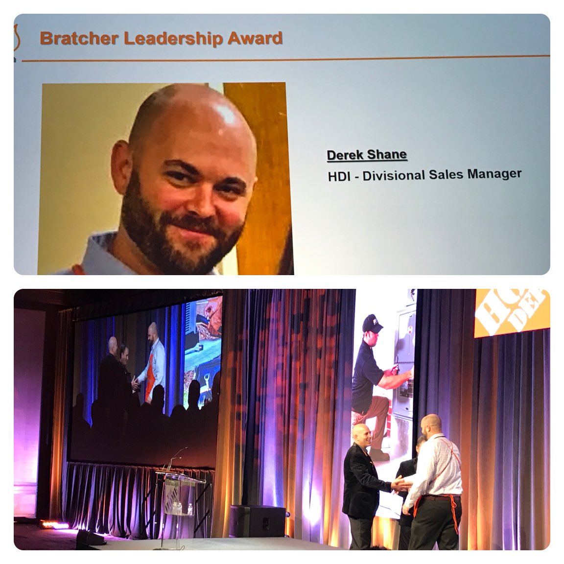 Extraordinary Leader awarded 1st ever Bratcher Award -Proud to be Team Southern #spm2018 @DerekTHD @THDJAKEM <a href="/SHAMWOW99/">Michael Albrecht</a> <a href="/THDPatti/">Patti Olmsted</a> <a href="/scottwhiteHD/">Scott White</a>
