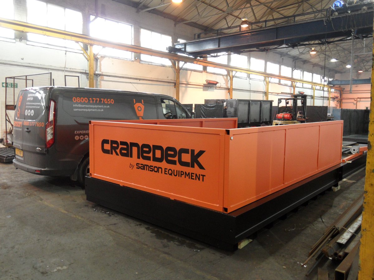 Another Samson CraneDeck rolls off the production line ready for an eager customer.  To hire or purchase the best designed and easiest to use Cantilever Crane Loading Platforms visit samsonequipment.co.uk or call on 0800 177 7650. 
SAMSON EQUIPMENT….EXPERIENCE CARRIES WEIGHT !