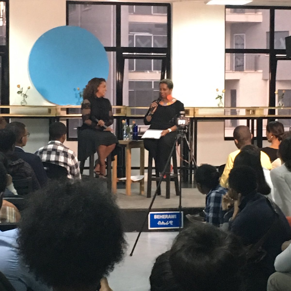 sofiesmeets's tweet photo. Impressed by @soleRebels and @blueMoonEth “a serial entrepreneur” and another power house on the stage with a stunning view on Eth/Addis #ecosystem101 https://t.co/ZbVrsGV8Ow
