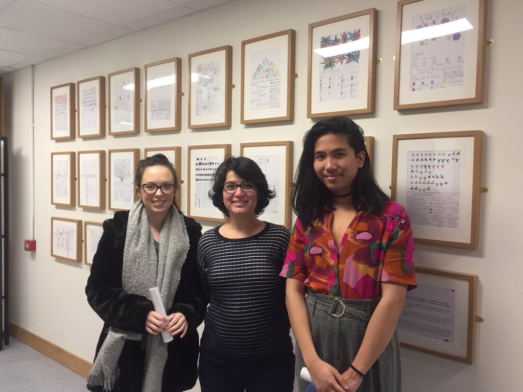 RachelLavin's tweet photo. And the #DearData winners are - Two of today's certificate winners now permanently exhibited in @ucddublin for their data visualisation work. Congrats guys!  @claire_sch @pariahhilton @Bahareh360 #InfoDesignUCD https://t.co/QbDWSNidNe