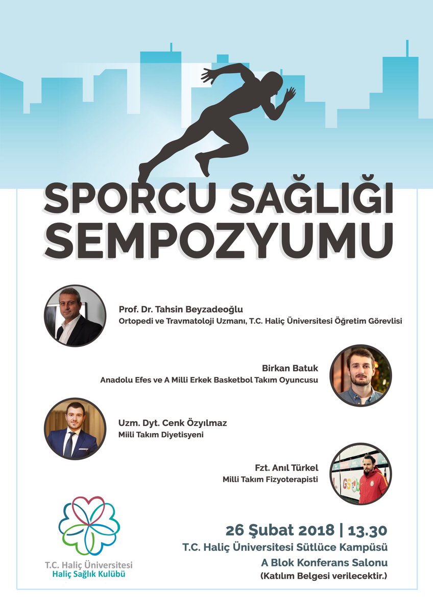 SPORCU SAĞLIĞI SEMPOZYUMU

T.C. Haliç Üniversitesi Haliç Sağlık Kulübünün ilk etkinliği Sporcu Sağlığı Sempozyumu 26 Şubat saat 13.30’da Haliç Üniversitesi Sütlüce Kampüsü’nde!

Katılım için instagram.com/halicsaglikklu… sayfasına DM atmanız yeterli.
