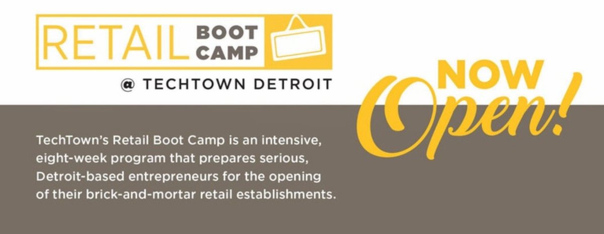 techtowndetroit's tweet photo. We're hosting our final #RetailBootCamp info session this coming Tuesday! Reserve your spot today! https://t.co/9pxbKLQI0D
#DetroitBusiness https://t.co/gN4GTlxkop
