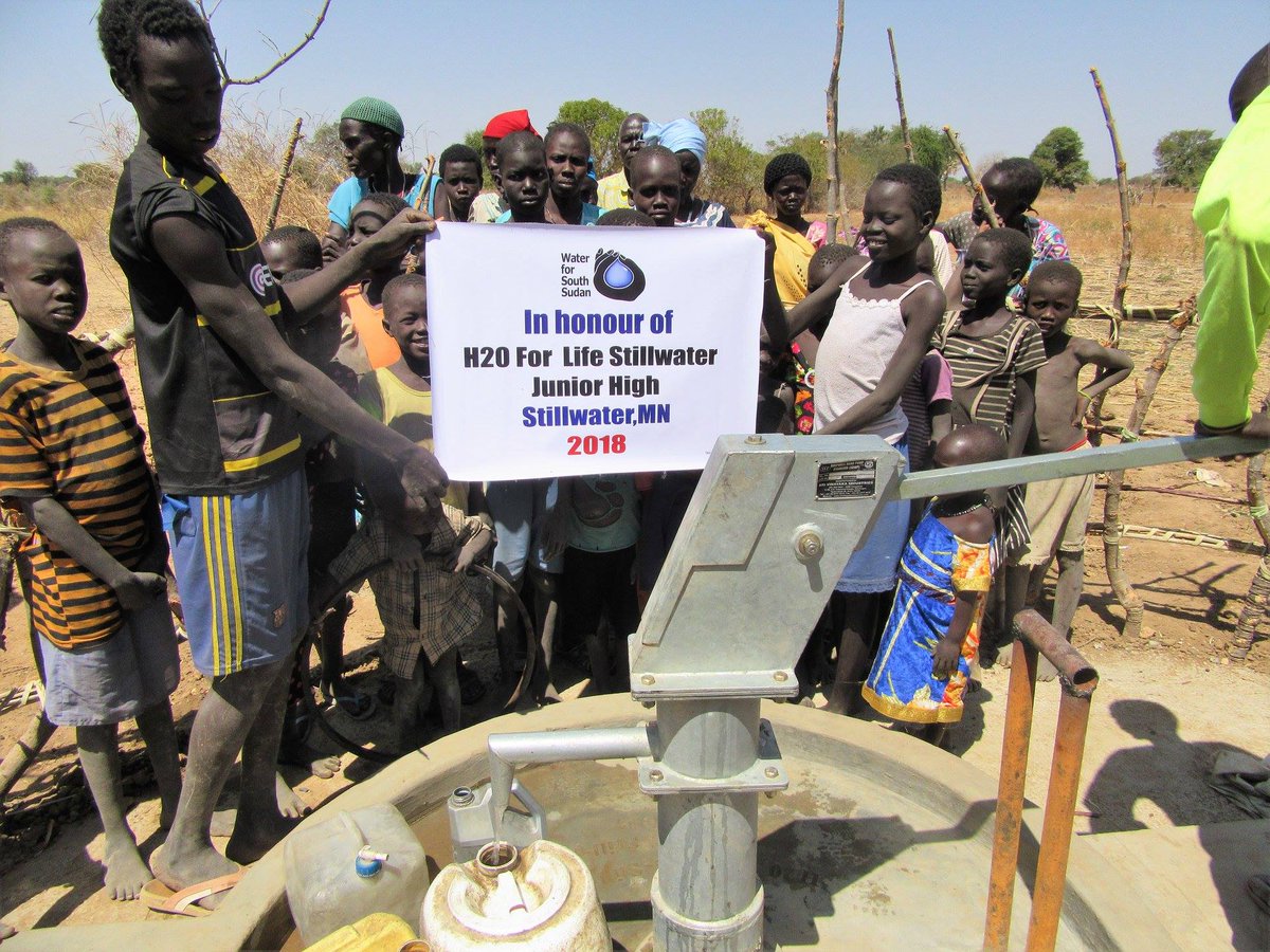 Stillwater834's tweet photo. Stillwater Junior High's final well project for H2O for Life - Water for South Sudan. From 2009-2017 students raised more than $80K and funded 9 wells which will provide water for about 3,600 people for 20 years. What an amazing legacy! #PonyPride https://t.co/cSWp0ymAvQ https://t.co/oZOjjENc9I