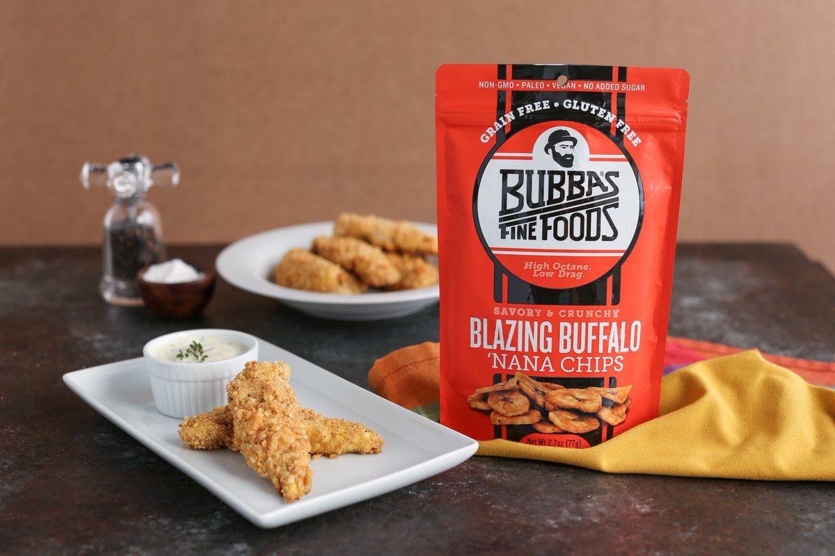 Try out our #recipe for Bubba's Crunchy Chicken Tenders! Made with our very own Blazing Buffalo ‘Nana Chips these tasty tenders are delicious and #paleo-friendly. Sure to give you a satisfying #crunch with each blazing bite! --> bit.ly/2CzRRtj