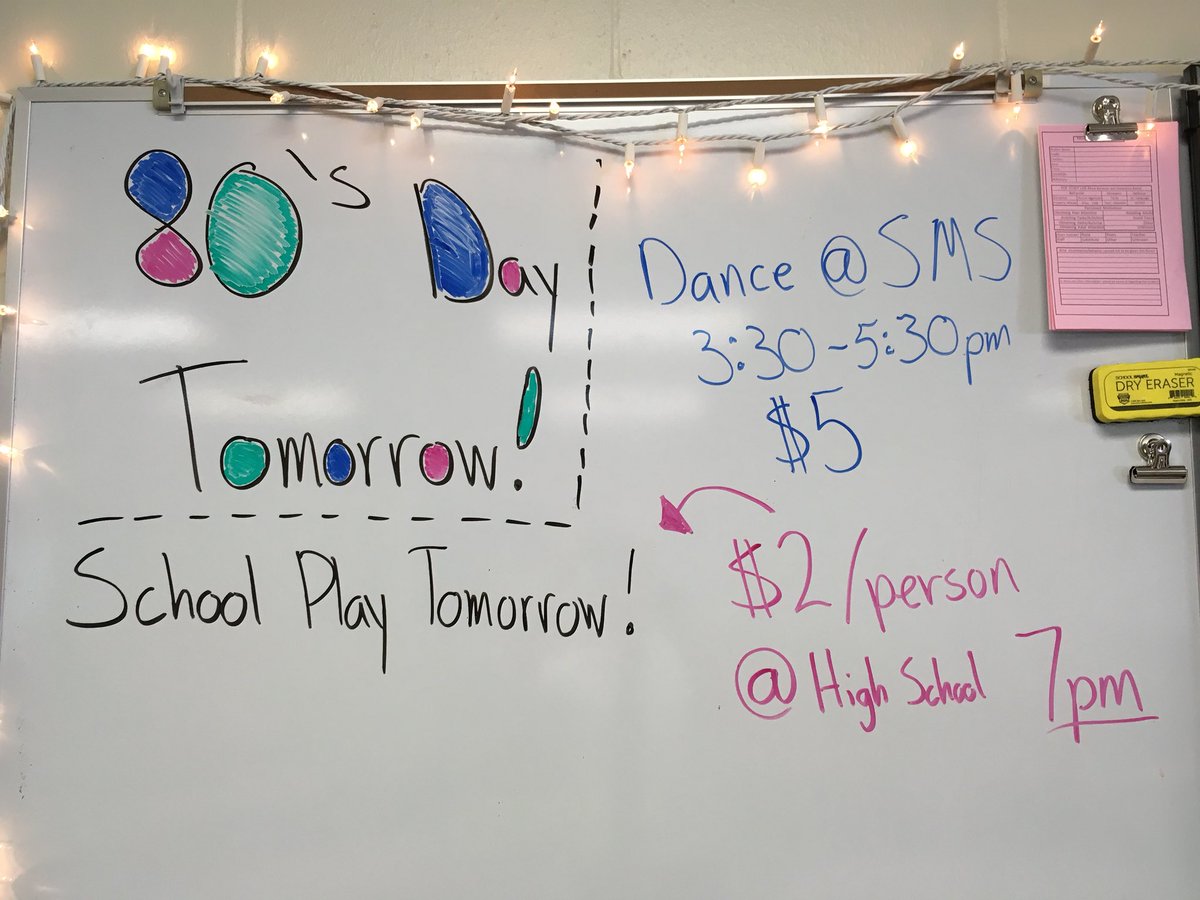 AustinHogie's tweet photo. Excited to dress up for the 80’s tomorrow and chaperone the school dance.  Then I get to see some of my students in the school play! #schoolisfun #hsmstigers https://t.co/vVE6cTKex0