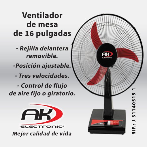 AK ELECTRONIC® on X: "#AKElectronic #HogarComodo #Venezuela #Hogar  #CalidadDeVida #Ventiladores #VentiladoresAKElectronic #Licuadoras  #LicuadorasAKElectronic #Licuadora #Ventilador https://t.co/3dnyZVn0EB" / X