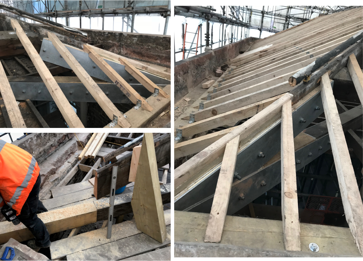 Quadrigacltd's tweet image. Roof stabalisation works are ongoing at Greenbank House, Liverpool. The works are part of the overall redevelopment of the Greenbank Student Village at the University #restoration #timberrepair