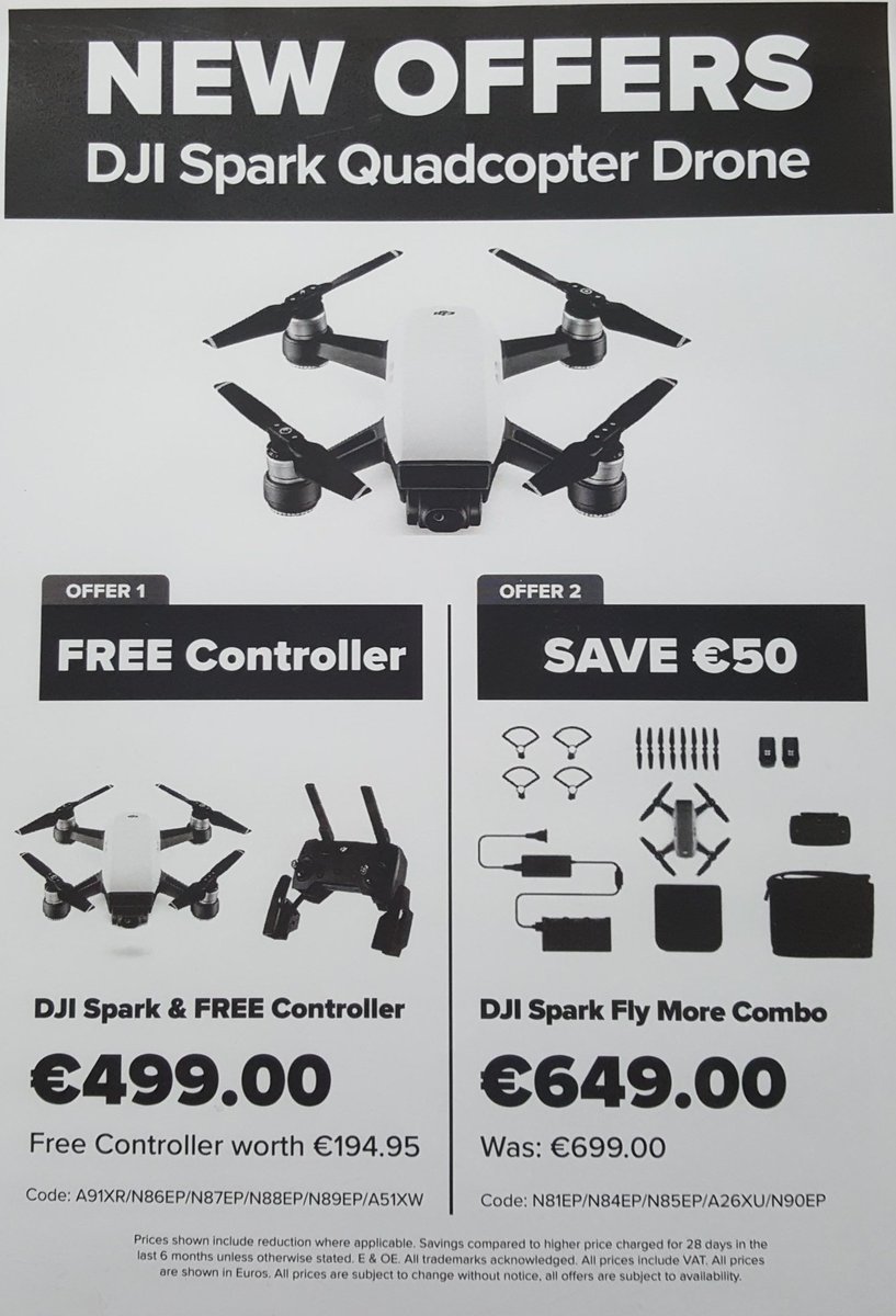 Two enticing offers on the DJI Spark. Be sure to pop down to Maplin while stocks last 😁