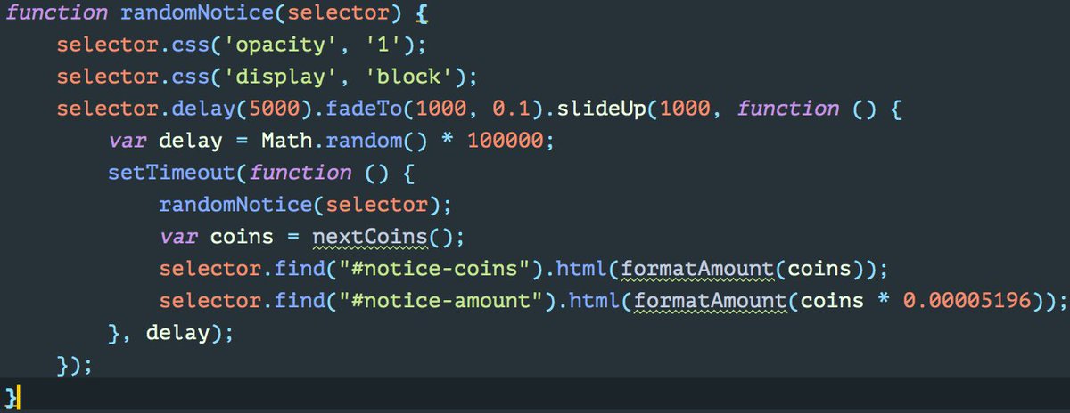 chainvote's tweet image. 4.Found a javascript file link to token.nurucoin.com/js/app.js and guess what? They did not bother to minify or obfuscate the javascript so it was easy to look through, then bingo the code faking New Purchases os clear for everyone to see. #NurucoinICO