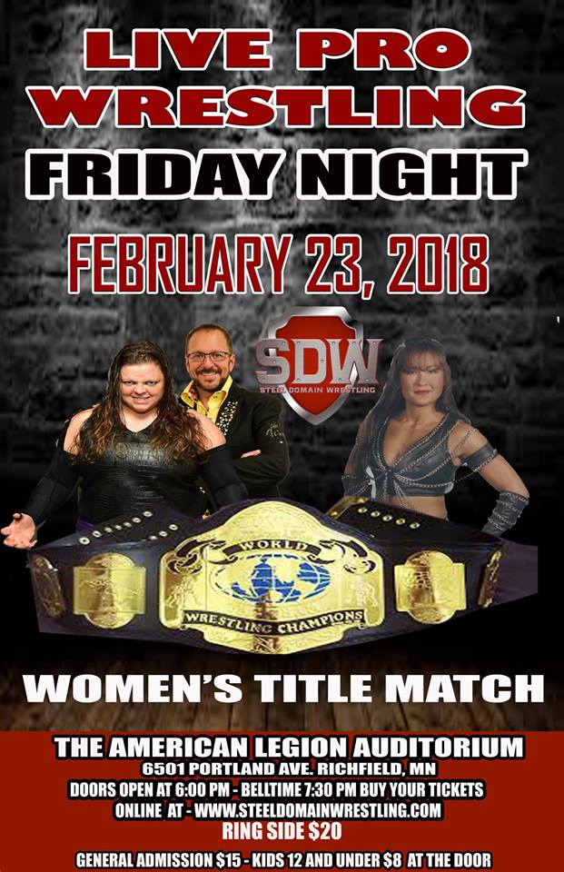 SteelDomainPro's tweet photo. TOMORROW NITE!!! All the @SteelDomainPro titles will be defended. @TheeAaronCorbin vs #MithcParadise(C) #tablesmatch for the Heavyweight Title. @moderndaymoolah vs @StacyShadows(C) &amp; Tag Team Champions #3UnderPar @12GAUGER &amp; @ChadwickWThe3rd will defend their titles. 7:30pm bell https://t.co/Y2XyhN2q3c