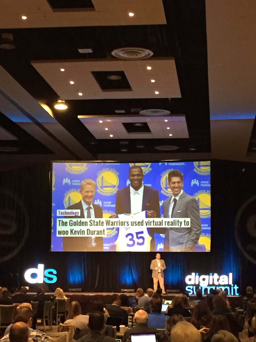 Strategy_48's tweet image. Kicking off day 2 of #DSPHX with @danielbru 

#DYK: the @warriors used virtual reality to woo Kevin Durant

Who knew!?