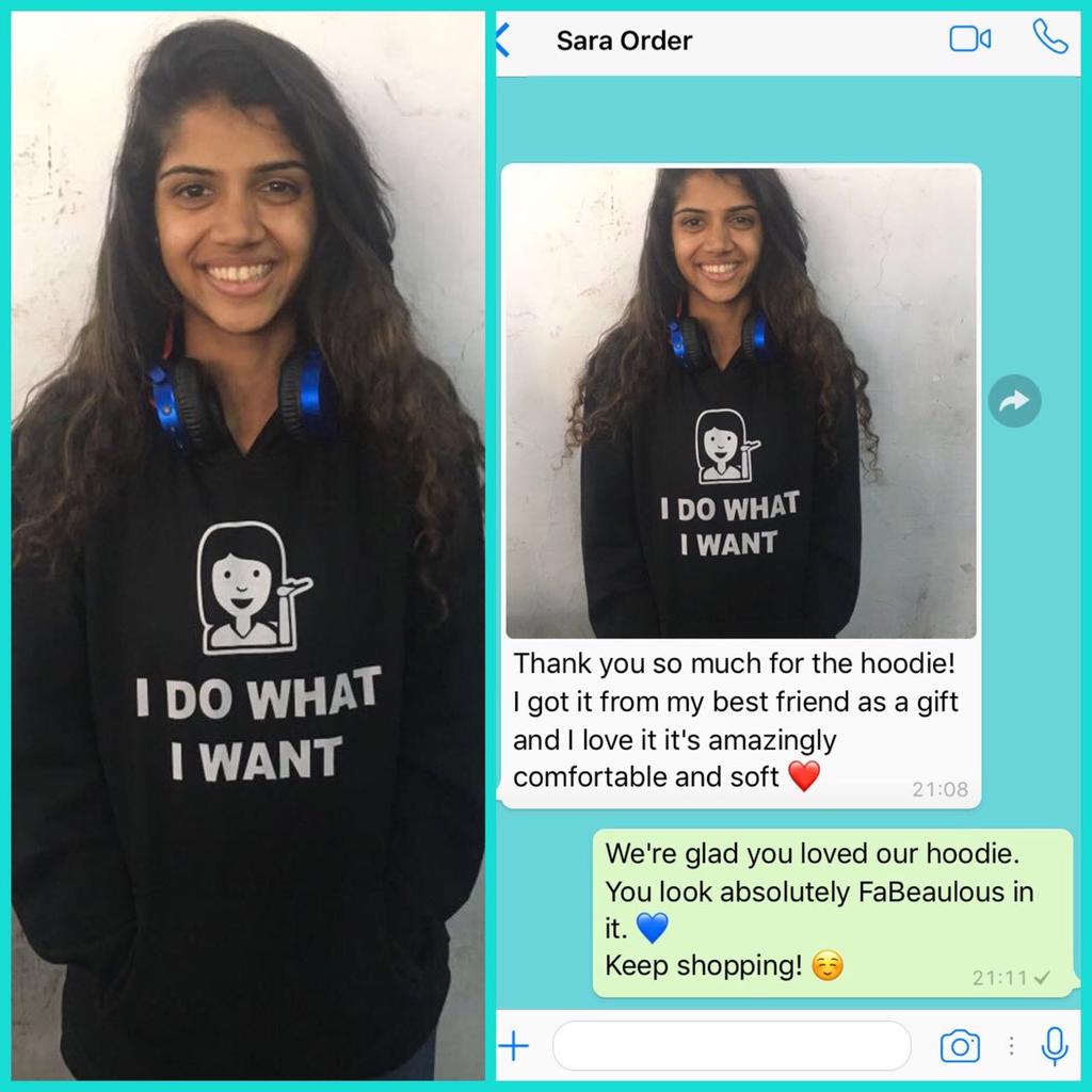 FaBeau_'s tweet photo. Sara Sequeira absolutely loving her New FaBeau customized hoodie๐ค
Keep shopping! ๐
VISUALIZE. CUSTOMIZE. MESMERIZE.
#Fabeaulous #Fabeau #Visualize #Customize #Mesmerize #hoodies #tshirts #designs #tumblr #happyface #happycustomer #GiftPartner #idowhatiwant https://t.co/F9V10AtkAS