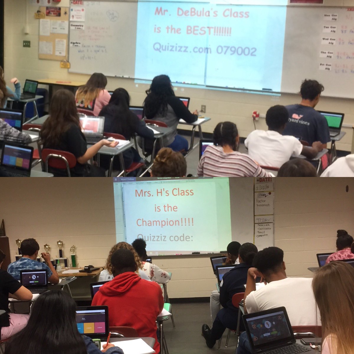 BDeBula's tweet image. A little friendly competition between FLC Algebra Classes! #FactoringFun #ofcoursewewon #VeroNation #DLDaySDIRC