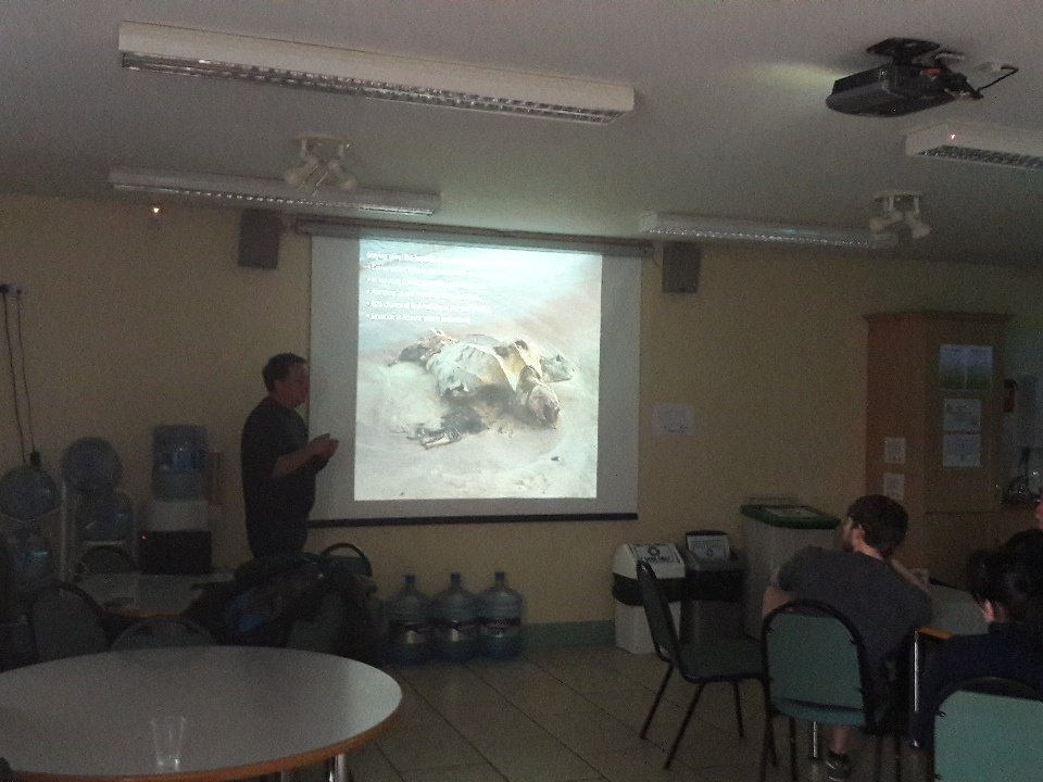 MarineInst's tweet image. Jon Houghton @QueensUniv chatting to us about blue research  #leatherbacks tagging