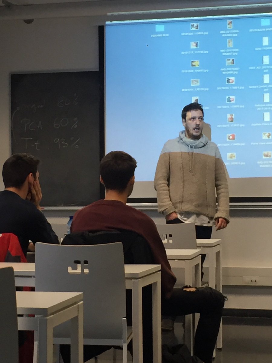 annallacher's tweet photo. Avui tinc un convidat especial i estimat a la classe de #FiccióSeriadaTv del @TecnoCampus @guilledelacal cc: @ESUPT https://t.co/ErYe8bGOMa