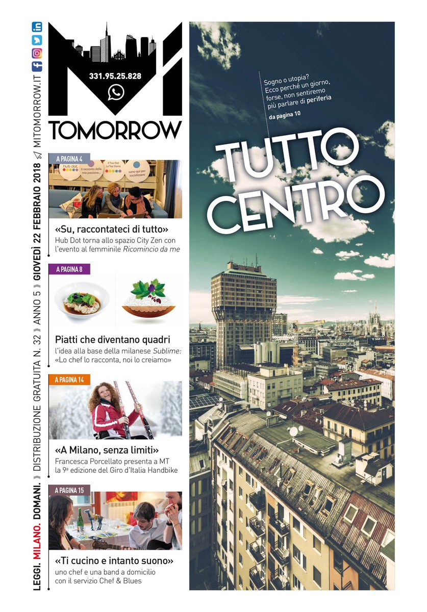 MiTomorrow's tweet photo. Le periferie non esisteranno più?
Su #MiTomorrow focus sulla riqualificazione che parte da #PalazzoMarino e coinvolge ben sette Municipi. In copertina spazio anche al nuovo incontro di storytelling Ricomincio da me con Hub Dot Milano: https://t.co/BeXGJEKfgS https://t.co/2X4ytA8IGN