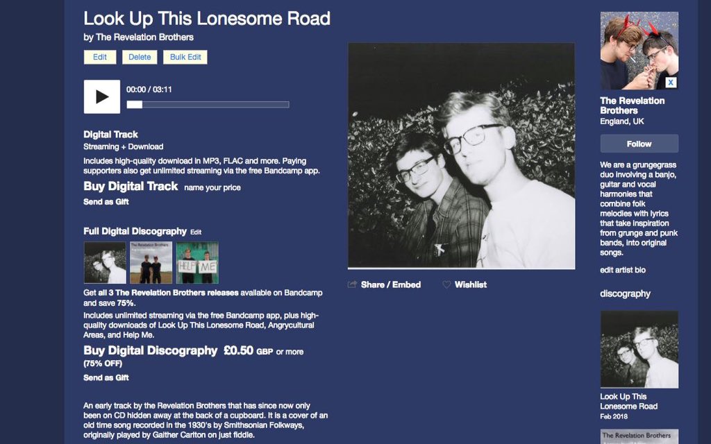 RevelationBrot1's tweet image. We're releasing a new album! News coming soon. Until then we've released a single from back in the day when we first started the rev bros... enjoy 

therevelationbrothers.bandcamp.com