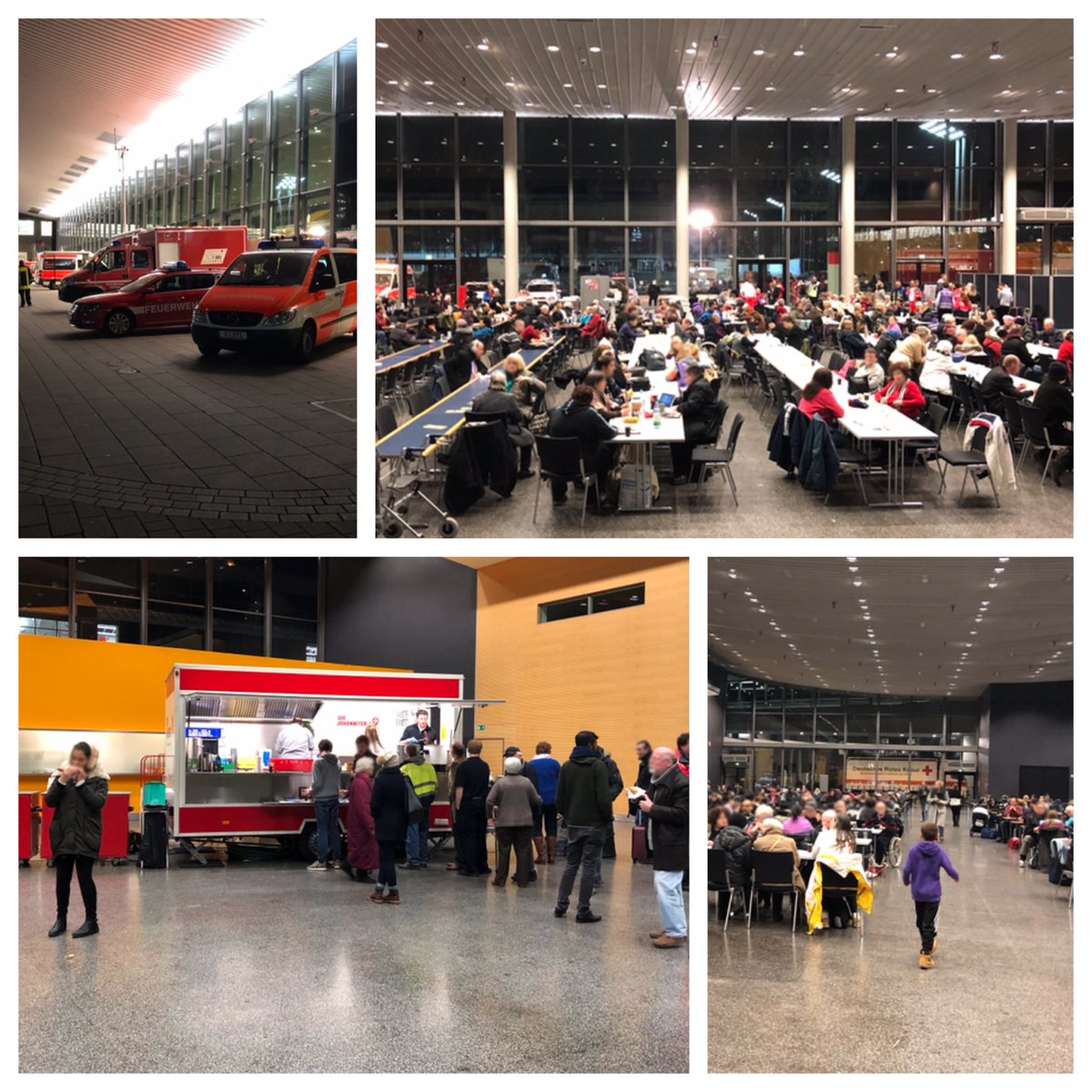 feuerwehrffm's tweet photo. Rund 700 Anwohner werden in der Betreuungsstelle Messe gut versorgt. Danke an alle Helfer der beteiligten Hilfsorganisationen! #Fliegerbombeffm #Weltkriegsbombe #Gallus https://t.co/tqb5KvLMLY