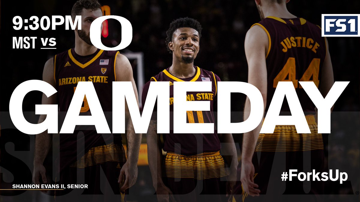 SunDevilHoops's tweet photo. It's a #Pac12AfterDark kind of night 😈

🏀 @OregonMBB 
📍Matthew Knight Arena 
⏰ 9:30 PM MST
📺 @FS1
📱https://t.co/YuDsuhOHD8
📻 98.7 FM https://t.co/JSbvzzfpRj