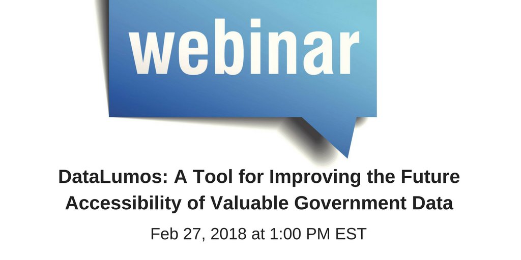 ICPSR's tweet image. Webinar alert!

DataLumos: A Tool for Improving the Future Accessibility of Valuable Government Data. Join us during #EndangeredData week for a webinar on Feb 27, 2018 at 1:00 PM EST. To register: goo.gl/isekkF