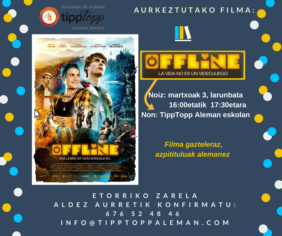 La vida no es un videojuego🙃
Trepidante peli alemana para jóvenes
#Pelialemana en #zarautz