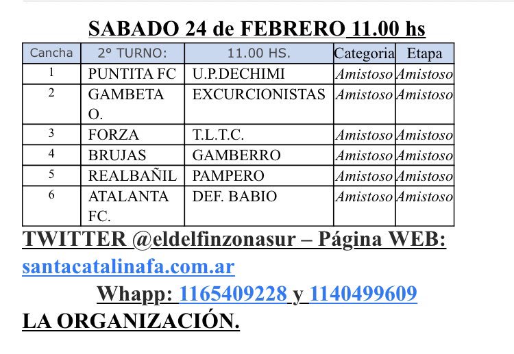 eldelfinzonasur's tweet photo. Buen jueves para todos!
📷 Así va la primer fecha de amistosos del 2018. Los esperamos! https://t.co/UH9tXZlRVz