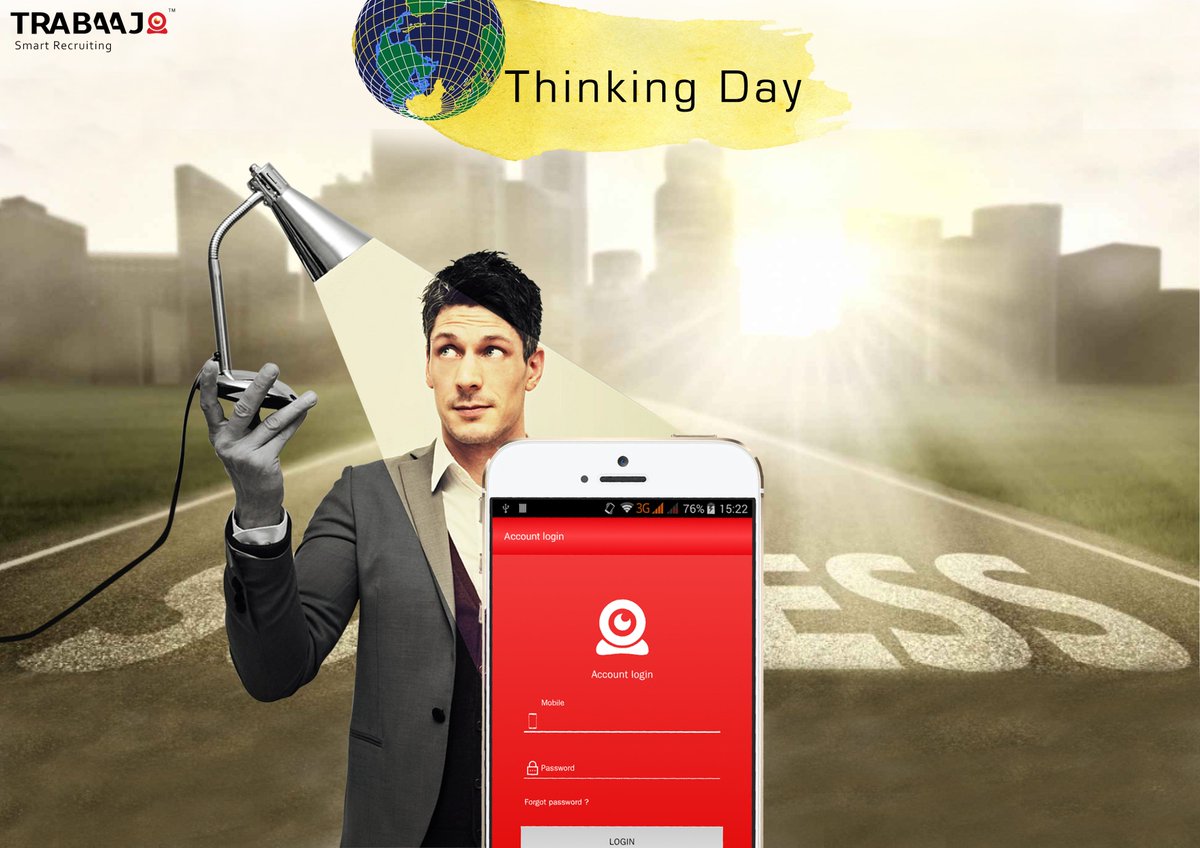 trabaajo's tweet image. Think Lazy, Think Smart!!
#happyworldthinkingday