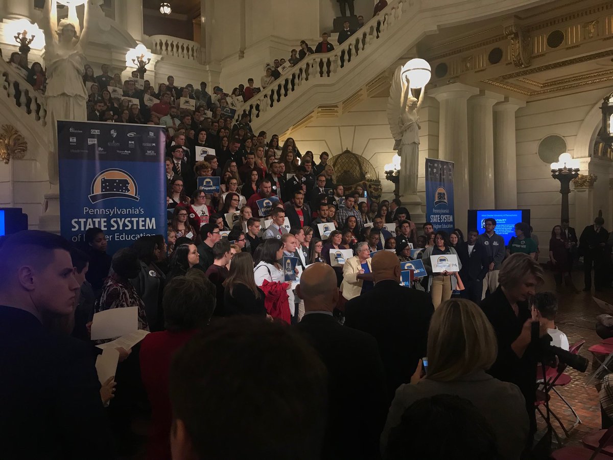 guilbrown's tweet photo. Celebrating our outstanding #statesystem in the PA state Capitol. Our future - your future. https://t.co/gVjI762odf