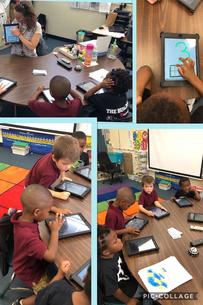 MalloryMussard's tweet photo. Pre-K kiddos with Ms. Durrance is using Doodle Buddy to practice their numbers- writing, counting aloud and using 1 to 1 correspondence๐ค @dltl23 #VCSDLD18 #DLDay https://t.co/euRt6A6UeW