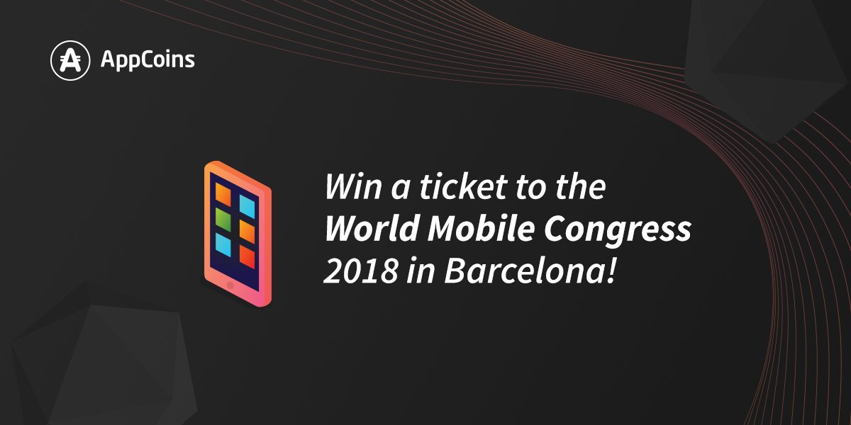 AptoideWallet's tweet photo. Win 5 tickets to the World Mobile Congress! 📱

We are giving away 5 tickets to the WMC in Barcelona! Go to the Appcoins Facebook page to participate!
Click here for more details 👉 https://t.co/zFKcJsXFru https://t.co/oOBn4yuEpx