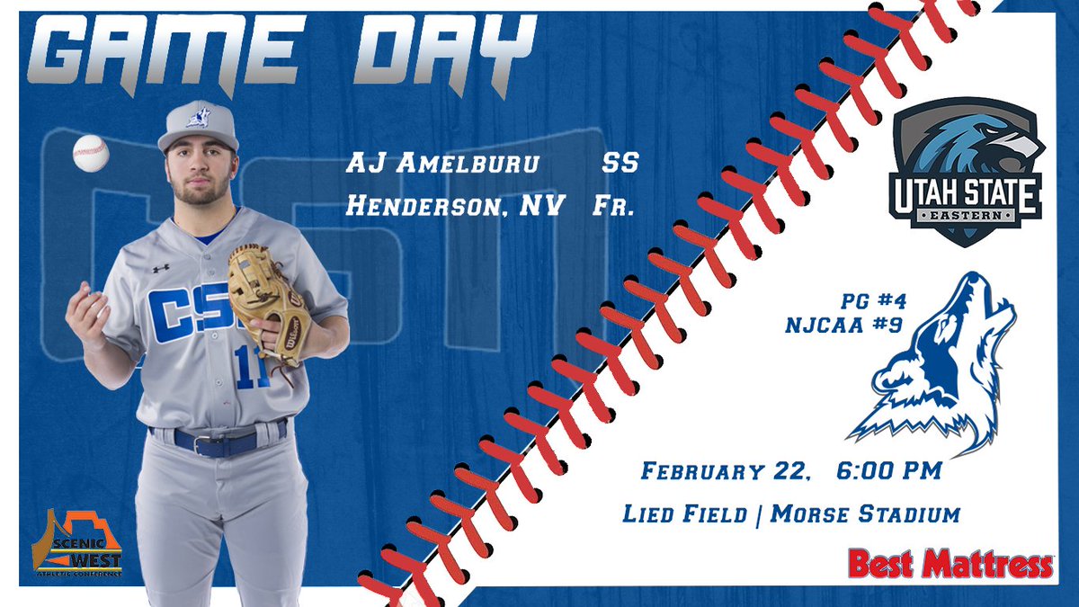⚾️GAME DAY
🆚Utah State University Eastern Eagles <a href="/USUEAthletics/">Utah State Eastern Athletics</a> 
🏟️Lied Field | Morse Stadium
⏰6:00 P.M.
📺Coyote Sports Network - csncoyotes.com/watch 
📈sidearmstats.com/csn/baseball 
#FearThePack
#ChampionPedigree #ChampionshipExpectations #jucoroute