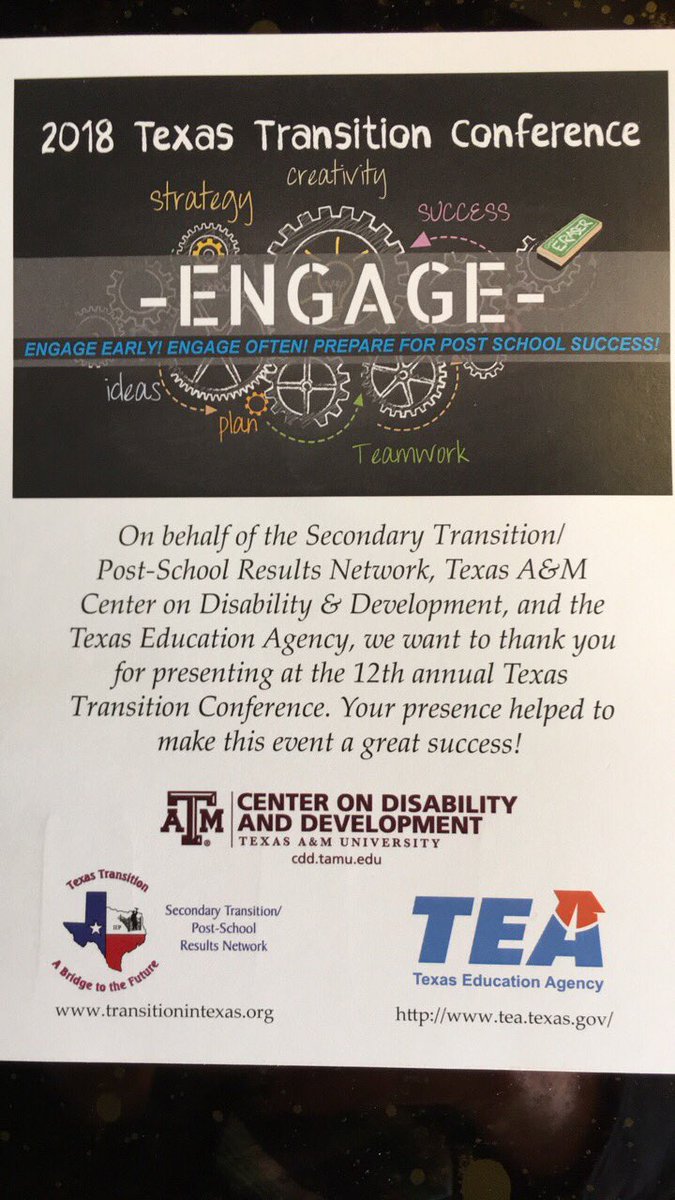 MrMorrisaz's tweet image. It was an awesome experience to meet some wonderful educators in the great state of Texas. #TexasTransitionConference