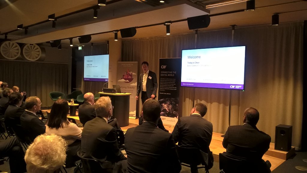MillsandReeve's tweet photo. Simon Warburton opens The Future of Financial Data event #CWMRFintech https://t.co/BW0XBkGjdr
