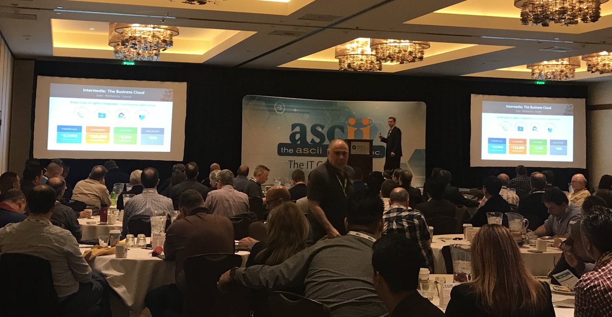 intermedia_net's tweet photo. Bob Neal giving Intermedia's keynote at ASCII Success Summit 2018 in Orange County! Come visit us at our booth from 12pm - 2:15pm today. #ASCII2018 https://t.co/m8lhfyDyBy