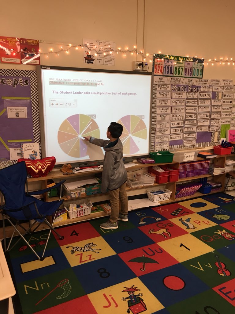 ms_marshall_5th's tweet image. Student leader multiplication facts! #smartboardfun #DLDay #WeAreRedClay @RPES_Principal
