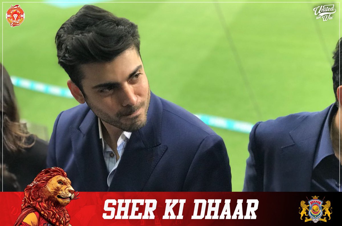IsbUnited's tweet photo. 📣📣FAWAD KHAN IN THE HOUSE!!!!! 

Our brand ambassador @_fawadakhan_ making his presence felt at the #PSL2018! Let's get ready for a smashing #HBLPSL!!

#UnitedWeWin #SherKiDhaar #DimaghSe #PSL2018 https://t.co/xYLaJzUCrr