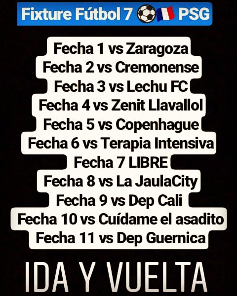 PSG_AMATEUR's tweet photo. Fixture #PSG Fútbol 7 🇫🇷⚽ https://t.co/cO3RzVbSzi