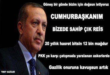 <a href="/bestepetccb/">Beştepe T.C.</a> @RT_Erdogan sn Cumhurbaşkanımız  terörle  mücadelede yaralanan vatan evlatları gazilik onurlarini bekliyor <a href="/TmsyGaziler/">T.M.S.Y GAZİ SAYILMAYANLAR</a>