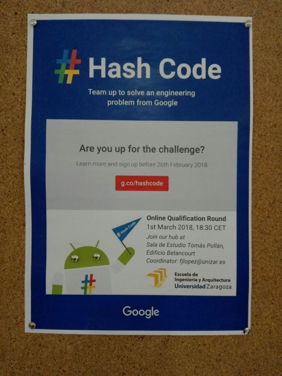 jorpilo's tweet image. Hay hasta el 26 para inscribirse!
¡Ahora o nunca!
#hashcode2018 #hashcodezgz