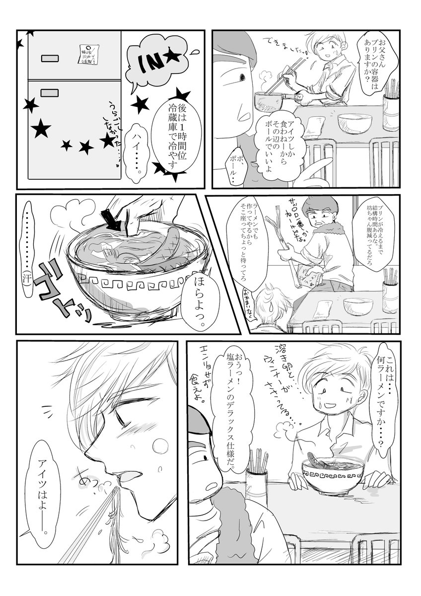 花まる漫画☆
20年位前に何かの雑誌でちらっと見てなぜかずっと覚えていた『風邪ひいた好きな女の子にプリンを作る為に四苦八苦してプリンエルに辿り着く』という設定を一部お借りしたので一応パロ扱いです。
アホな内容なので何でもアリな方のみお付き合いくださいませ(^▽^;)
#花まる 