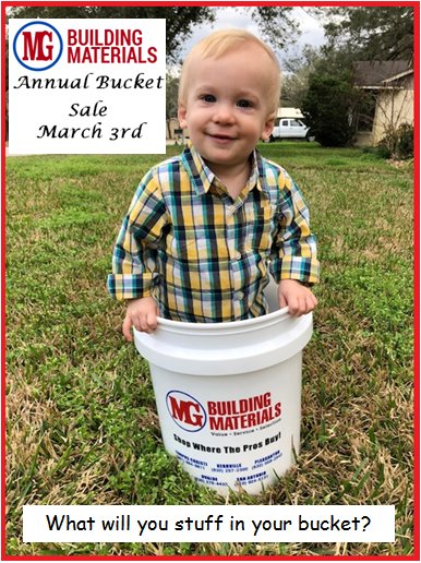 Mark your calendars for our annual bucket sale! On March 3rd save 20% on anything you can fit into our 5 gallon MG bucket!
baby not for sale😉
