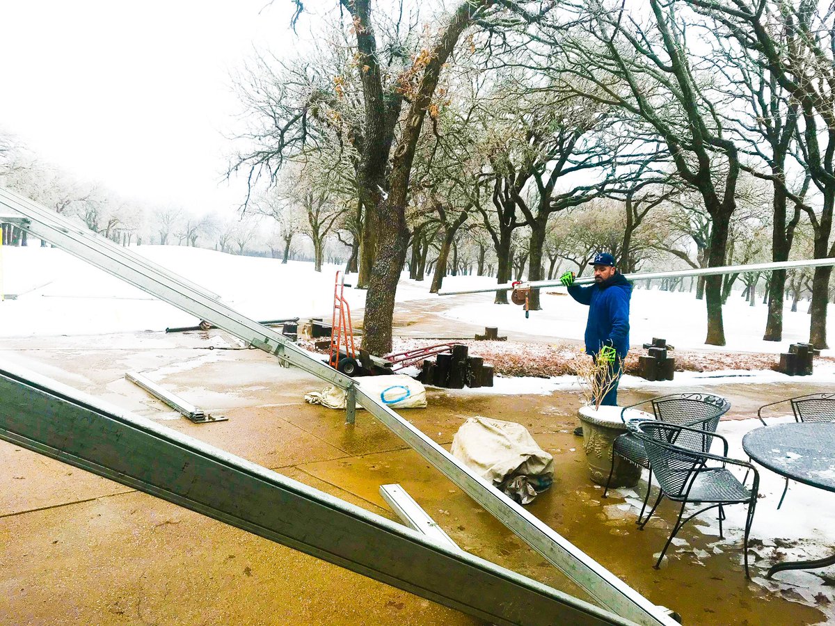 Rain, sleet or snow... our guys are here to set your event up! #tentlife #texasweather #eventrental