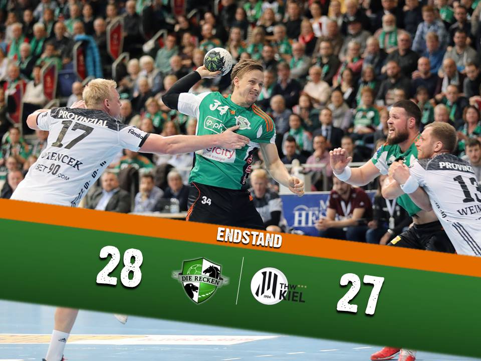 Der Wahnsinn nimmt einfach kein Ende!!! DIE RECKEN schlagen den <a href="/thw_handball/">THW Kiel</a> zum dritten Mal in dieser Saison!!!!!
#dierecken #dkbhbl #reckenfestung