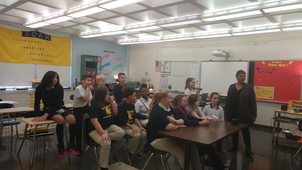 <a href="/6thGradeFalcons/">Robert Frost</a> Skype session to meet their literacy pals from <a href="/HSVk12/">Huntsville City Schools</a>'s The Academy for Science &amp; Foreign Language! <a href="/MsBlair1913/">Terri Blair</a>