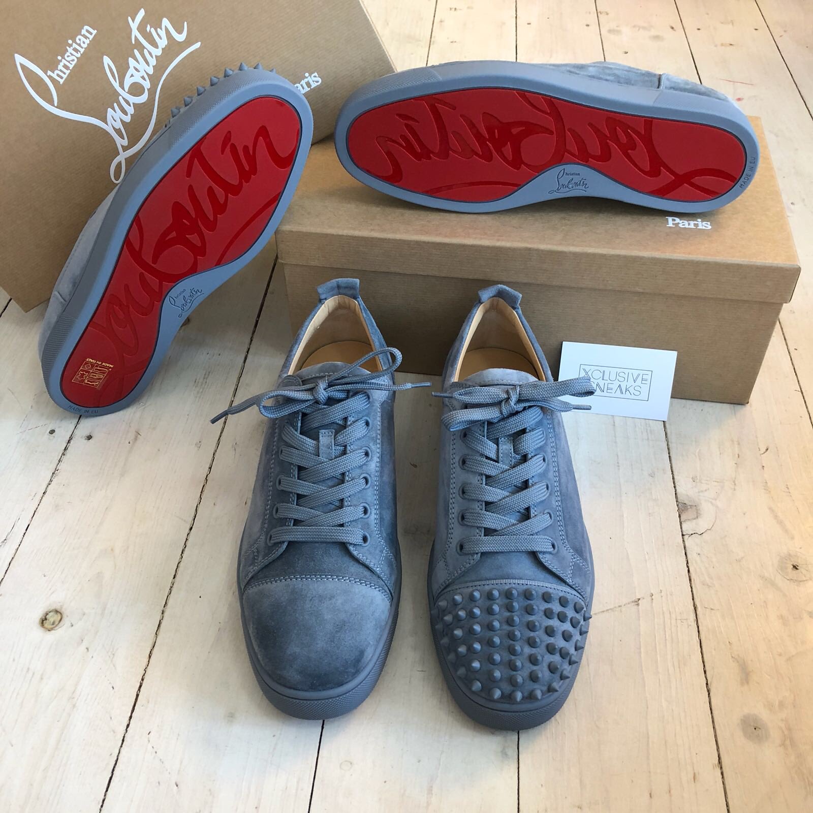 Xclusive Sneaks on Twitter: "Christian Louboutin Louis Jr 'Squale' 🔥With or without spikes? 🤷🏻‍♂️ Mosts men's sizes ready to go both... get in touch to order! / Twitter