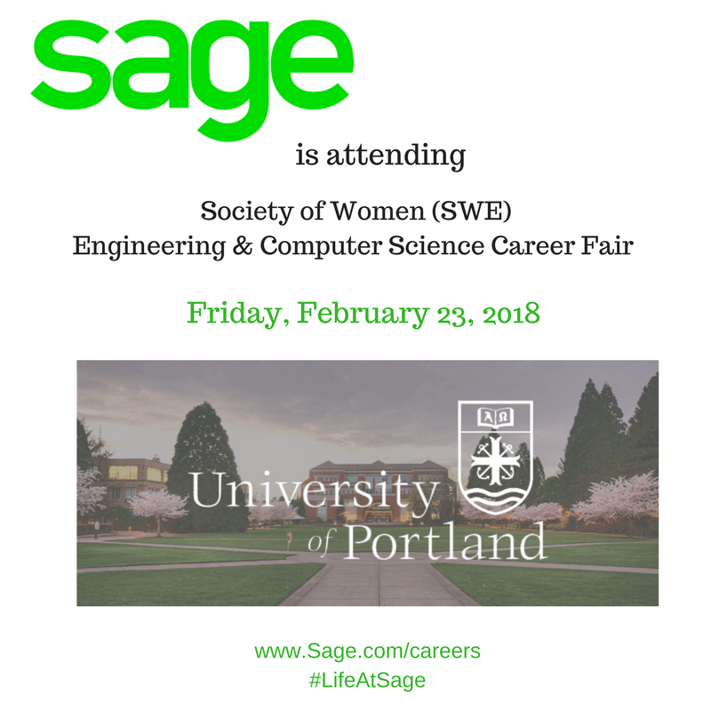 hgkuss's tweet photo. @SageNAmerica is excited to be attending the @UPortland Society of Women Engineering and Computer Science Career Fair #UniversityOfPortland #LifeAtSage #SageTAEvents #SageDiversity https://t.co/BzxjxL1aiN