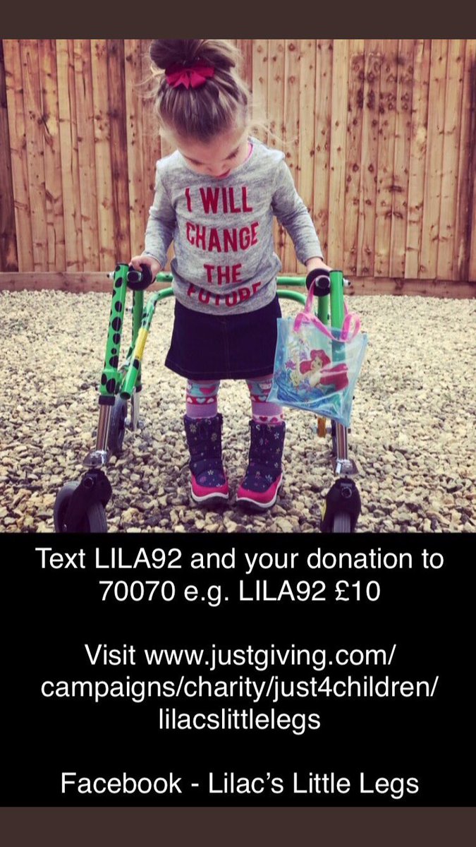Kimberleysb's tweet photo. @chrishughes_22 Lilac is from Cheltenham. The family are having to raise money for an operation so she can walk independently. They have just been given the approval for the operation, and now need to raise and additional 20k in 8 weeks. Please help raise awareness https://t.co/05pK9G7bdM