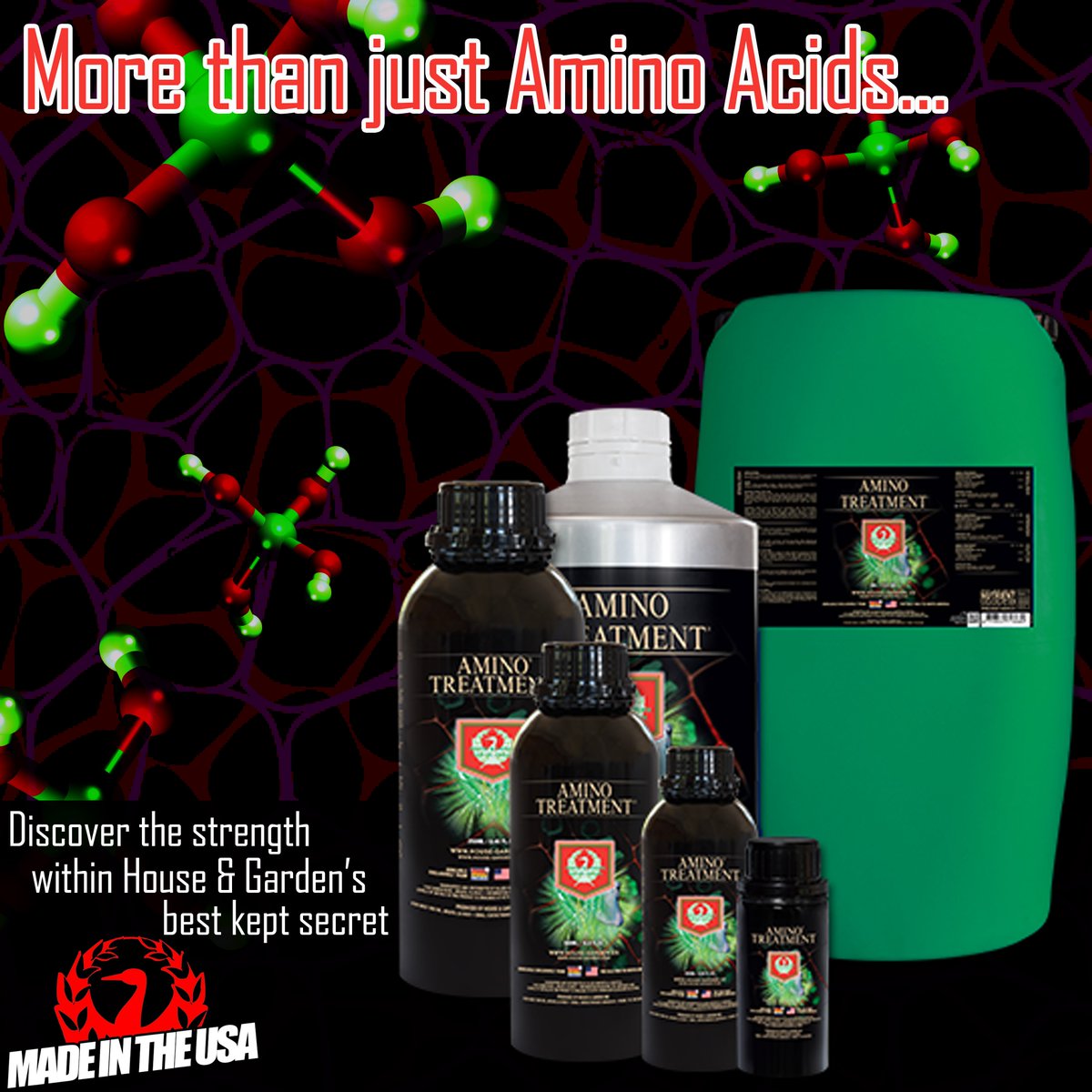 HNGNutrients's tweet photo. Warning: May cause strong thick stalks, and increase your plant's resistance to heat stress, pests and disease!  

#GrowYourOwnSuccess with #HouseAndGardenNutrients #AminoTreatment  available at the finest #Hydroponics &amp; #Gardening stores #WorldWide #NotSoldAtHomeDepot https://t.co/U6JqtWqeXa