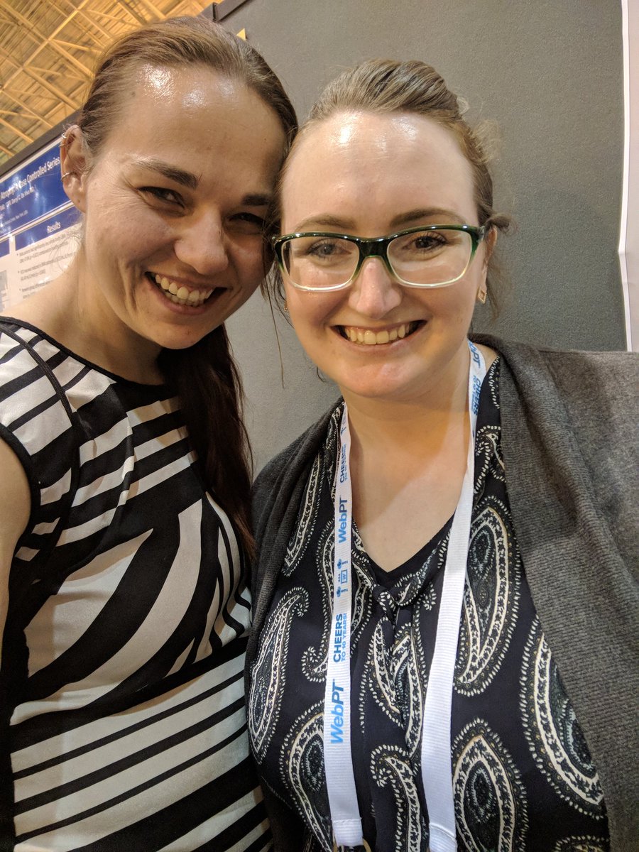 RobinBlunck's tweet photo. Happy to see @nfantioquia! So good to catch up with people at conferences 😍 #ptfam #aptacsm2018 #APTACSM https://t.co/L7fFXkwQBI